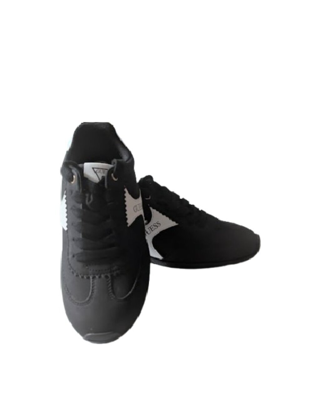 Guess Womens Black and White Lace Up Low Top Casual Sneakers Size 8 NWOB